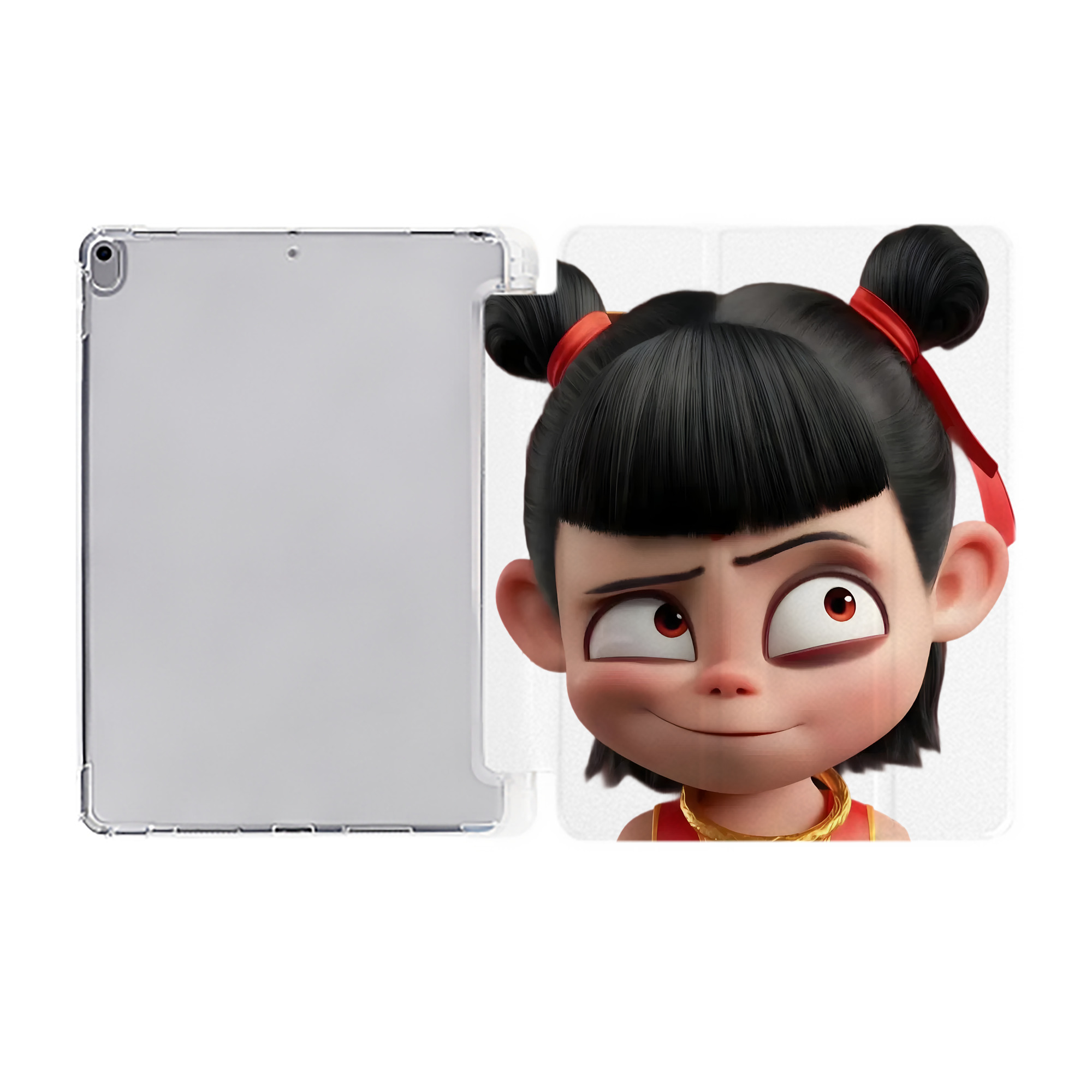 Ne Zha 2 ナタ 魔童の大暴れ IPad ケース ペン収納付き 三つ折りスタンド PUレザー×シリコン 対応機種9.5/10.5/10.9インチ